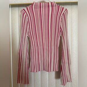 MOTF Pink and White Striped Long Sleeve Top
